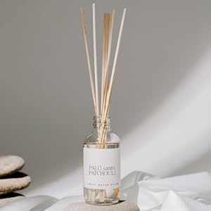 Sweet Water Decor Palo Santo Patchouli Reed Diffusers for Home - Room Diffuser with Nutmeg, Patchouli & Olibanum Scent - Reed Diffuser for Bathroom Lasts for 3 Months - Home Diffuser with Premium Oil Sweet Water Decor Palo Santo Patchouli Reed Diffusers for Home Room Diffuser with Nutmeg Patchouli Olibanum Scent Reed Diffuser for Bathroom Lasts for 3 Months Home Diffuser with Premium Oil