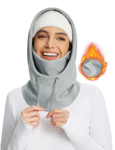 Baleaf Fleece Balaclava Face Mask,Thermal Ski Mask For Men And Women,Winter Hats Face Cover Cold Weather Gear Grey-Regular Fit cover