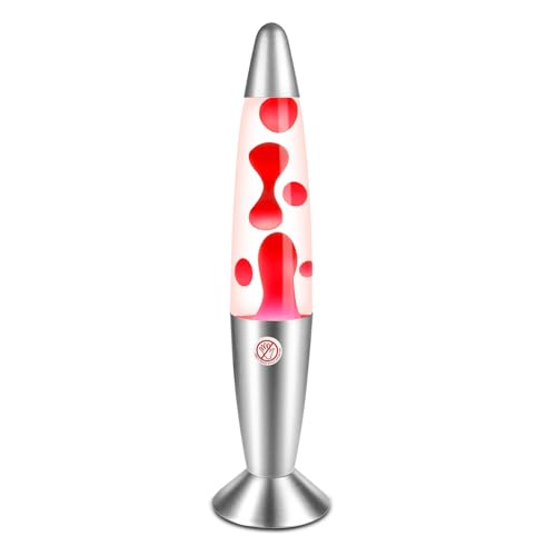Lava Lamp with Pink Wax for Adults and Kids as Gifts 13.5 Inches Mood Lamp Sliver Base Relaxing and Soft Light Perfect for Kids as Night Light and Bedroom Home Office Decoration