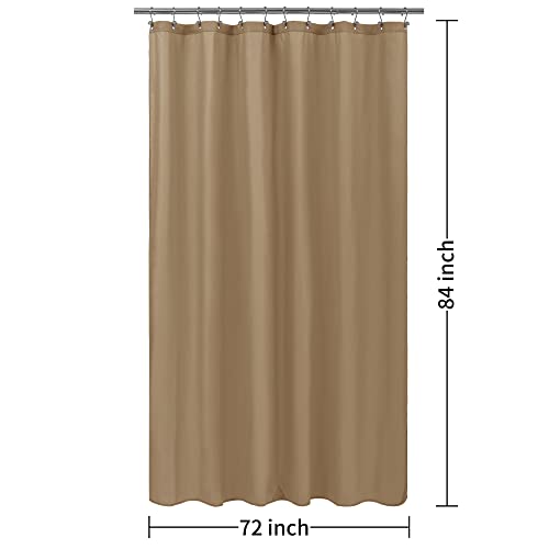 Image of ALYVIA SPRING Extra Long Waterproof Shower Curtain or Liner Coffee, 72x84 | 3 Magnets, Soft Cloth & Hotel Quality, Machine Washable, Light-Weight, Extra Long Size