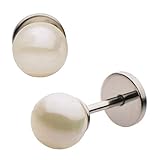 ComfyEarrings Pearl Studs with Comfy Flat Back