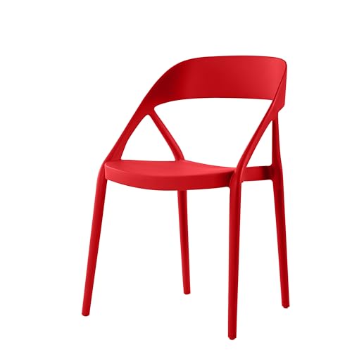 METRO Professional Outdoor Stapelstuhl, PP- Kunststoff/Glasfaser, ideal für die Gastronomie (rot)