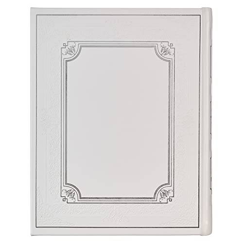 Image of KJV Holy Bible, Classically Illustrated Heirloom Family Bible, Faux Leather Hardcover - Ribbon Markers, King James Version, White /Silver (KJV Family Editions)