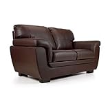 Mobilier-Deco Peggy - Canapé 2 Places en Simili Cuir Marron