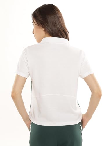 Image of Pump'd Women's V-Neck Varsity T-Shirt - Regular Fit | Polo T-Shirt for Women | Gym Tops for Women