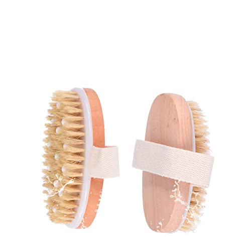 Gogogmee 2Pcs Beaded Bristle Bath Brush Shower Brush for Exfoliation and Massage for Home Use Gently Removes Dead Skin and Chocolate