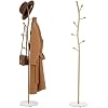 Gold Tree Coat Rack with Marble Base, Freestanding Floor Standing Coat Tree with Multiple Hooks, Modern Metal Clothes Stand for Entryway, Bedroom, Living Room Decor and Organization