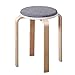 Produktbild Massivholz stapelbar solide gebogen Stuhl Stuhl Küche Büro Party Frühstück Leinen Hocker Oberfläche grau 30 * 30 * 46,5 cm