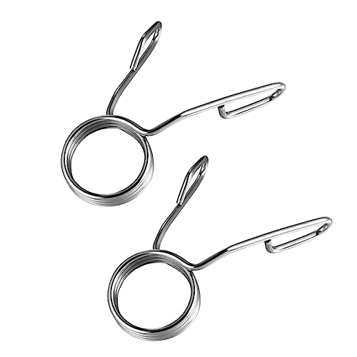 Toddmomy Barbell Clamps for 50mm Bar 2pcs Spring Clamp Collar Barbell Lock Collar Clips Dumbbell Spring Clip Easy to Use Silver