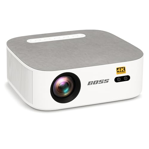 Image of BOSS S28A Pro 4K Smart Android Projector 16000 Lumens | QLED 4K Ultra HD | Ai Auto Focus & Keystone | WiFi 6 | Bluetooth 5.2 | OTT Streaming Apps | Home Theatre & Office Use