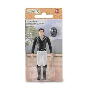 Collecta – Jinete Profesional con Casco de equitación – Figura Coleccionable – Articulada – +3 (Deqube 90184279)