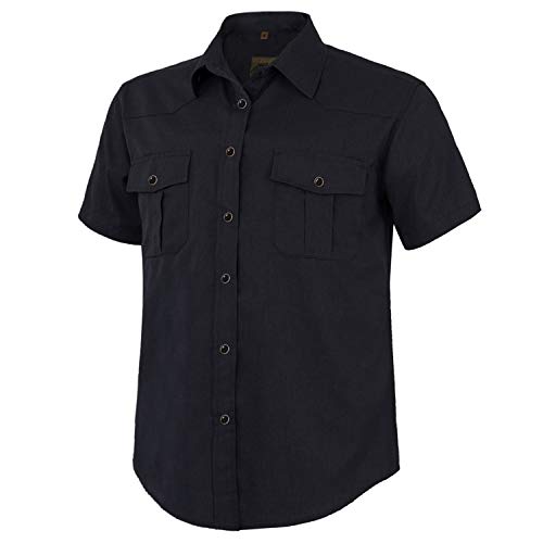 Chemise à carreaux légers Coevals Club manches courtes noir M