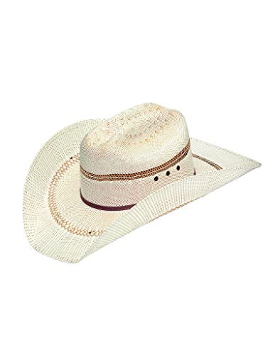 ARIAT Unisex Adult Bangora Two-Tone Double Straw Hat, Tan, 6-7/8