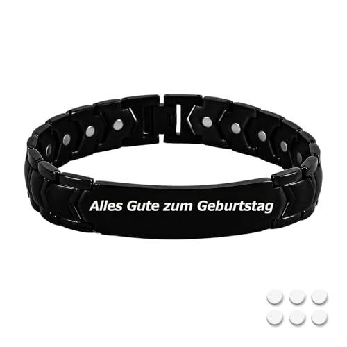 HAQI Magnetarmband Customized Herren Armband Lymphatic Detox Herren Magnet Element Super Strong Magnet Titanium Adjustable mit Removal Tool