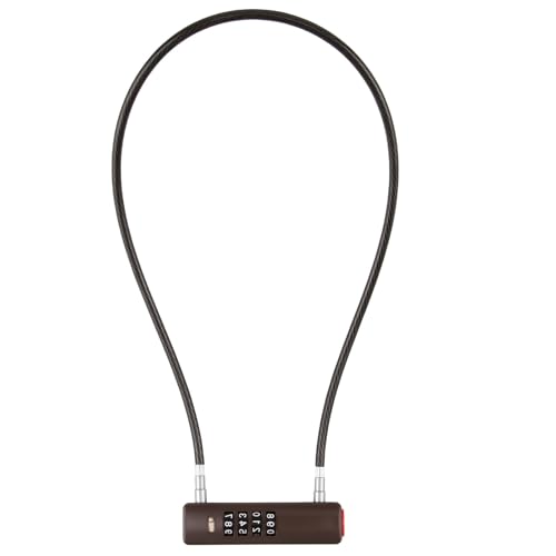 4-Digit Combination Cable Lock, Long Shackle Padlocks with Code Wire Rope Combo Lock for Travel Luggage Outdoor Fence Gate Luggage Safe Scooter Refrigerator Cabinet(23.6inch/60cm Gray 1pc)