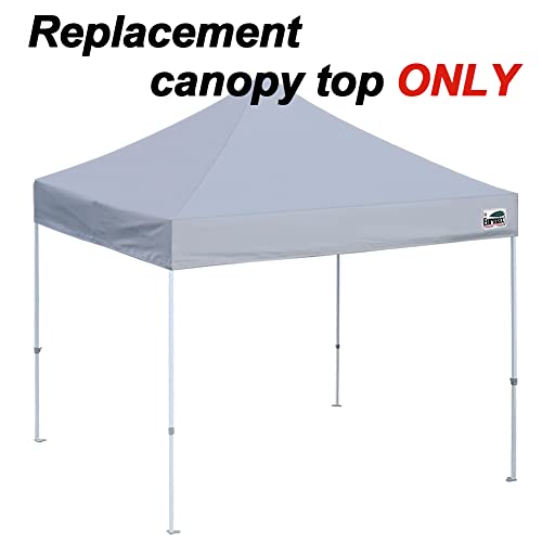 Image of Eurmax USA 10x10 Pop Up Canopy Replacement Top,Universal Instant Canopy Cover ONLY,Heavy Duty UPF 50+ UV Protection,Water & Wind Resistant Tarp,30+ Colors Available,Bonus 4 Sand Bags (Gray)