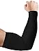 Ruiuzioong Mangas para brazos para hombres y mujeres, protección solar, compresión UPF 50, baloncesto, correr (1 par negro)