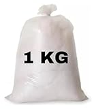 Genérico Relleno de Fibra de Poliéster para Peluches y Almohadas, 1 Kilogramo, Blanco/Delcron