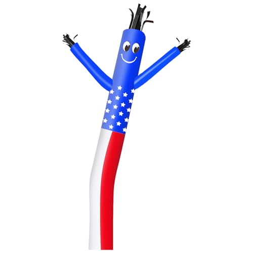 Image of MOUNTO 10ft Inflatable Dancers Tube Man Attachment - 10 Feet 12inch Tall Wacky Waving Inflatable Dancing Tube Guy, High Durability Rip-Stop Nylon (Blower Not Included) (US-Flag)