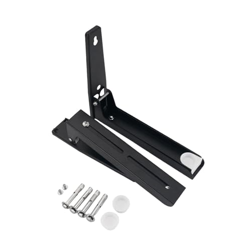 Soporte resistente para microondas plegable y fácil de instalar con longitud extensible negro 5