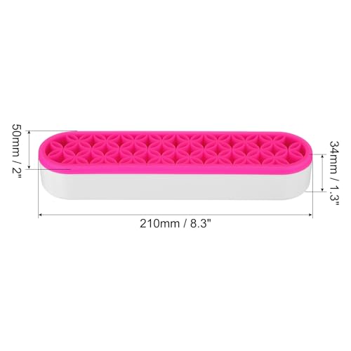 Image of PATIKIL Diamond Painted Pen Holder, 2 Pack Silicone Makeup Brush Holder Multi-Purpose Cosmetic Storage Box Desktop Organizer for Art Craft, Rose Red