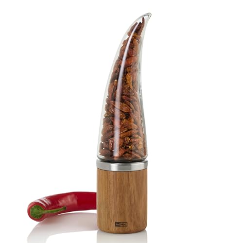AdHoc MP233 Chilischneider Peperone | Hochwertige Mühle für getrocknete Chilis mit patentiertem SchneidWerk - Edelstahlklinge | Dosierhilfe | stilvolles Design für intensiven Würzgenuss
