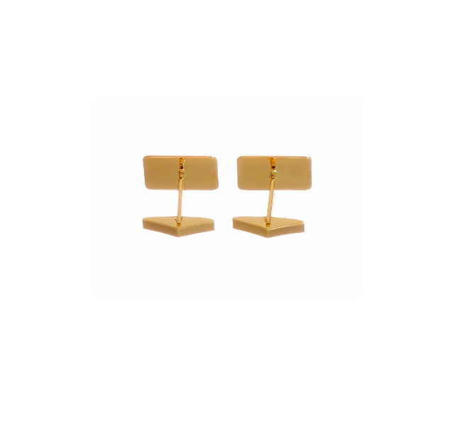 Mancuernillas para hombre en oro amarillo 14k 15mm x 19mm miniatura 5