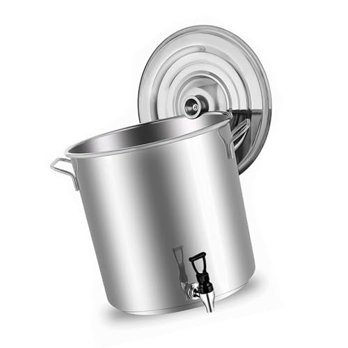 Marmite polie miroir en inox 304 avec robinet et fond toutes cuisinières