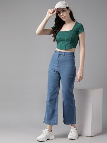 Image of GUTI Womens High Rise Crop Length Jeans()