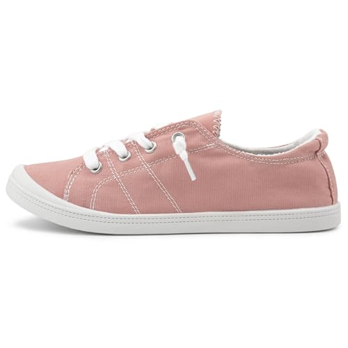 Image of Womens Slip On Shoes, Canvas Low Top Sneakers, Casual Classic Flat Shoes | Comfort Fashion Sneaker with Non Slip Rubber Outsole, Lightweight Tennis Shoes for Walking, Shopping, Picnic, Travel