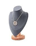 TINGSING Présentoir à bijoux en velours avec base en bois, mannequin et pendentif, suppo...