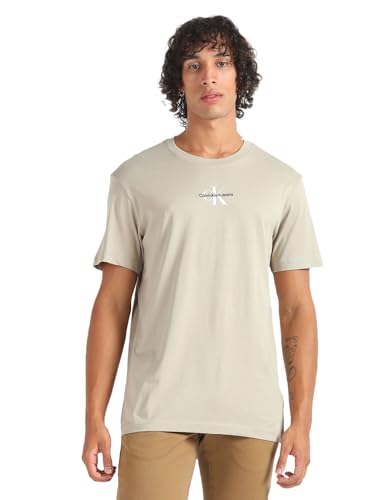 Jeans MONOLOGO Regular Tee J30J323483 Uomo Beige Plaza Taupe S