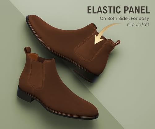 Image of Kraasa Men's Slip On Fashion Chelsea Boots | High Tops, Soft Cushioned Insole, Comfortable Fit, Trendy, Stylish Boots