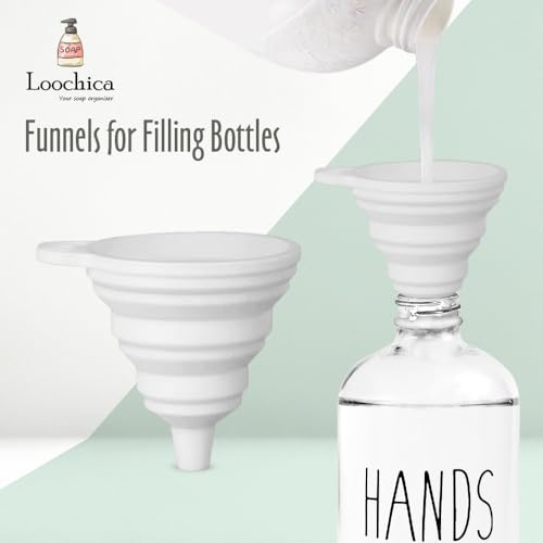 Image of LOOCHICA Clear Glass Soap Bottle - Hands Free Dispenser for Kitchen or Bathroom