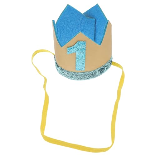 STOBOK 1St Birthday Hat for Boys and Girls Baby Crown Party Headwear Glitter Party Decoration 3.1X3.1X2.9 Inch - Image 5