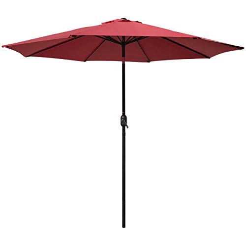 Sunset Vista Designssunset Vista Designs S00091 R Round Outdoor Market Patio Umbrella With Push Button Tilt And Crank Lift 9 Foot Red Dailymail