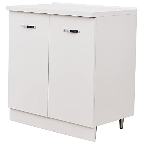 Shally Dogan Mobile Base per Cucina, Mobiletto con Struttura in Legno Robusta e Resistente (Doppia Anta)