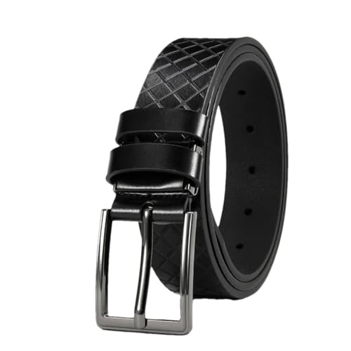Men Split Leather Belt with Polished Buckle for Business or Daily Style