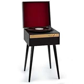 Auna Giradischi Bluetooth per Dischi in Vinile, Lettore a 3 Velocità di Riproduzione, Giradischi Vinili Vintage con Casse Stereo, Gira Dischi per Vinile CD USB con Jack per Cuffie e Adattatore, Nero