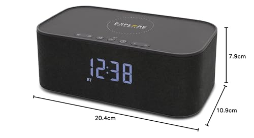 Explore Scientific Głośnik stereo Bluetooth z funkcją budzika i ładowania