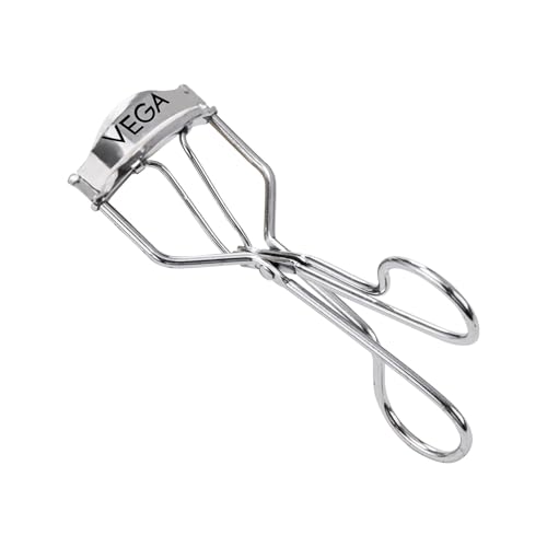 Vega Eyelash Curler for Women | Professional Stainless Steel Eye Lash Curler with Soft Grip Handles | Long-Lasting Curl Effect | Beauty Makeup Tool | Travel-Friendly Makeup Tool (EC-01)
