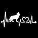 Stickers pour voiture 16.3CM * 7cm berger allemand Chien Heartbeat Vinyle Noir/Argent autocollant de voiture stickers pour voiture (Color Name : Silver)
