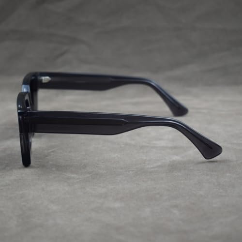 Image of Retro Fashion Thick Acetate Polarized Sunglasses Trendy Square Men Womens Black Grey Shades Vintage