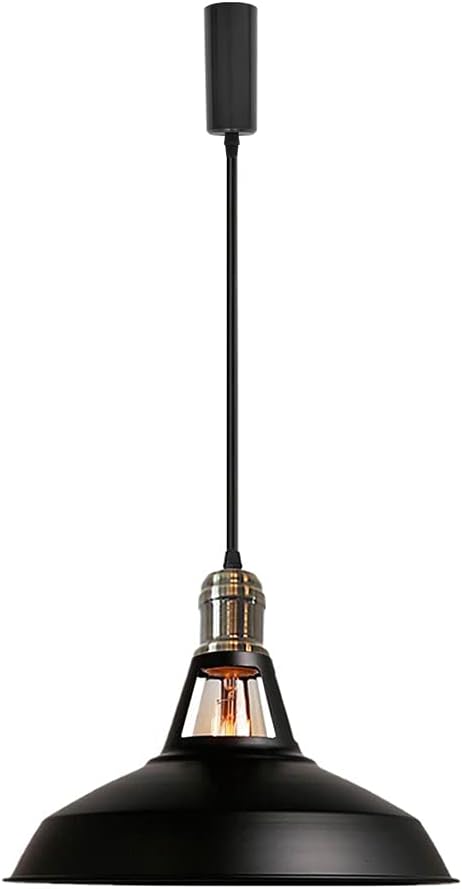 Adjustable Wire Length Black Metal H-Type Track Hanging Light 3.9 Ft Black Cord E26 Base Pendant Light Fixture,Modern Loft Aisle Hallway Bar Lamp Bulb and Track Not Included