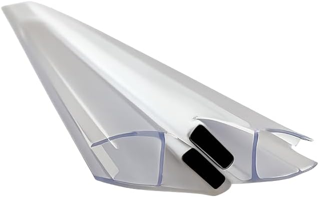 MEGI Magnetic Seal for Shower Enclosure 6-8 mm, Kit of 2 Pieces, Transparent PVC, Replacement Glass Profile, Height 2 m