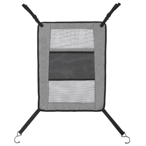 DONGKER   Barrera de red para coche para perros, red de seguridad para mascotas que divide el vehículo con malla de cuerdas elásticas ajustables para asiento trasero, para SUV y coches