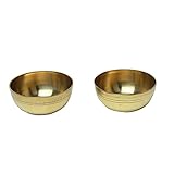 Aditri Creation Set of 2 Multipurpose Small Brass Katori Bowls Prasad Bowls Pooja Articles Size 2'