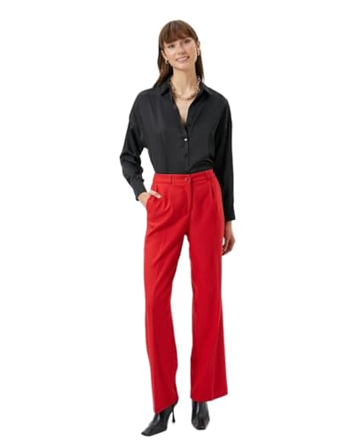 Pantalon large femme à poches et boutons Koton court