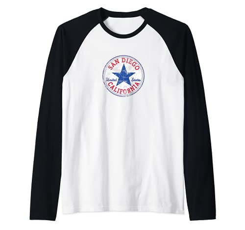 San Diego California Estados Unidos Surf Beach Artículo Camiseta Manga Raglan