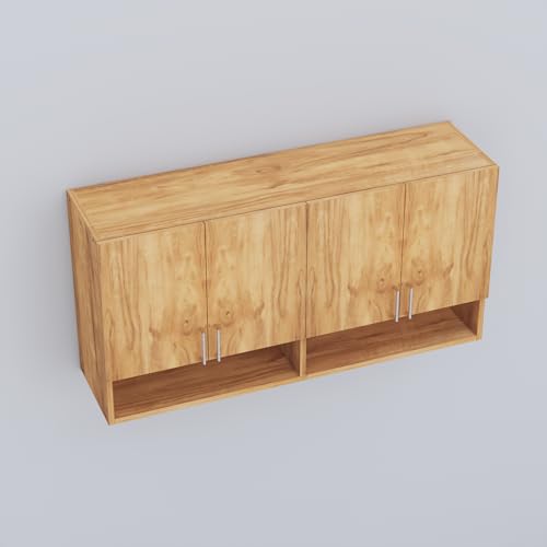 Image of SPECIALITY PANELS 4 Door Modular Wall Mounted Kitchen Cabinet with Organizer Shelf Space Saving Storage Unit Durable Engineered Wood Cupboard for Kitchen Living Room Utility Organizer Furniture